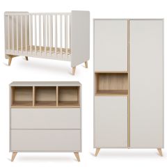 Chambre bébé Loft : lit 60 x 120 cm + commode + armoire 3 portes