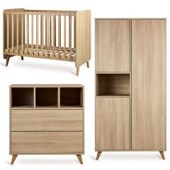 Chambre bébé Loft : lit 60 x 120 cm + commode + armoire 3 portes