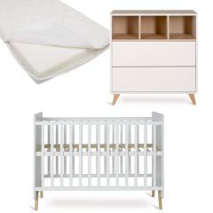 Chambre bébé Loft : lit 60 x 120 cm + matelas + commode