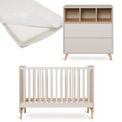 Chambre bébé Loft : lit 60 x 120 cm + matelas + commode