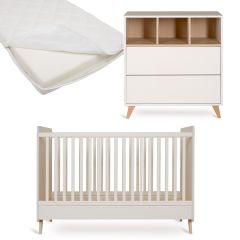Chambre bébé Loft : lit 70 x 140 cm + matelas + commode