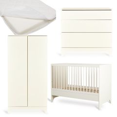 Chambre bébé Tsugi : lit 60 x 120 cm + matelas + commode + armoire