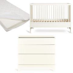 Chambre bébé Tsugi : lit 60 x 120 cm + matelas + commode