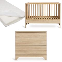 Chambre bébé Tsugi : lit 60 x 120 cm + matelas + commode