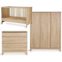 Chambre bébé Tsugi : lit 70 x 140 cm + commode + armoire XL