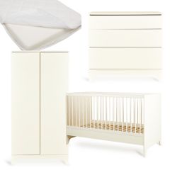 Chambre bébé Tsugi : lit 70 x 140 cm + matelas + commode + armoire