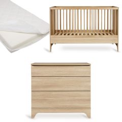Chambre bébé Tsugi : lit 70 x 140 cm + matelas + commode