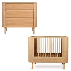Chambre bébé Yume : lit 70 x 110 cm + commode 3 tiroirs