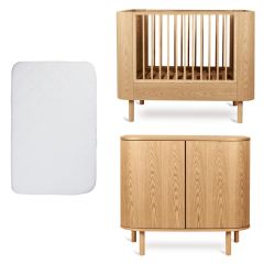 Chambre bébé Yume : lit 70 x 110 cm + matelas + commode