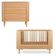 Chambre bébé Yume : lit 70 x 140 cm + commode 3 tiroirs