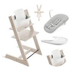 Pack chaise haute Tripp Trapp + Baby Set 2 + Tablette + Harnais 2 + Newborn Set
