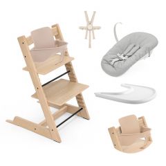 Pack chaise haute Tripp Trapp + Baby Set 2 + Tablette + Harnais 2 + Newborn Set