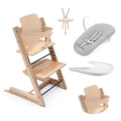Pack chaise haute Tripp Trapp + Baby Set 2 + Tablette + Harnais 2 + Newborn Set