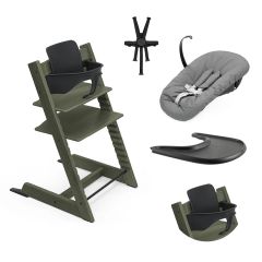Pack chaise haute Tripp Trapp + Baby Set 2 + Tablette + Harnais 2 + Newborn Set
