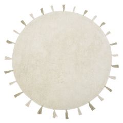 Tapis Sara Natural / Green 130 x 130 cm