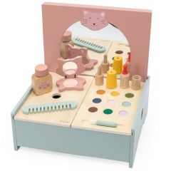 Coiffeuse en bois avec miroir