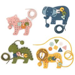 Jeux de laçage bois animaux