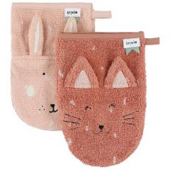 Lot de 2 gants de toilette