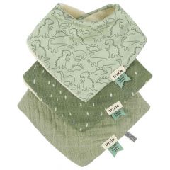 Lot de 3 bavoirs bandana en coton