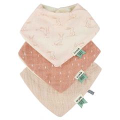 Lot de 3 bavoirs bandana en coton