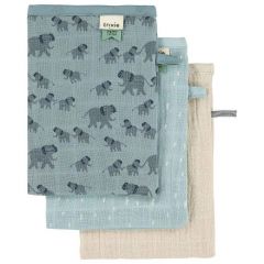 Lot de 3 gants de toilette en mousseline