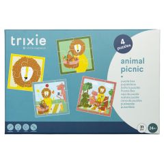 Lot de 4 puzzles pique-nique des animaux