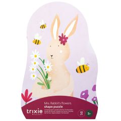 Puzzle à forme les fleurs de Mrs. Rabbit 12 pièces