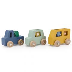 Set de voitures en bois animaux