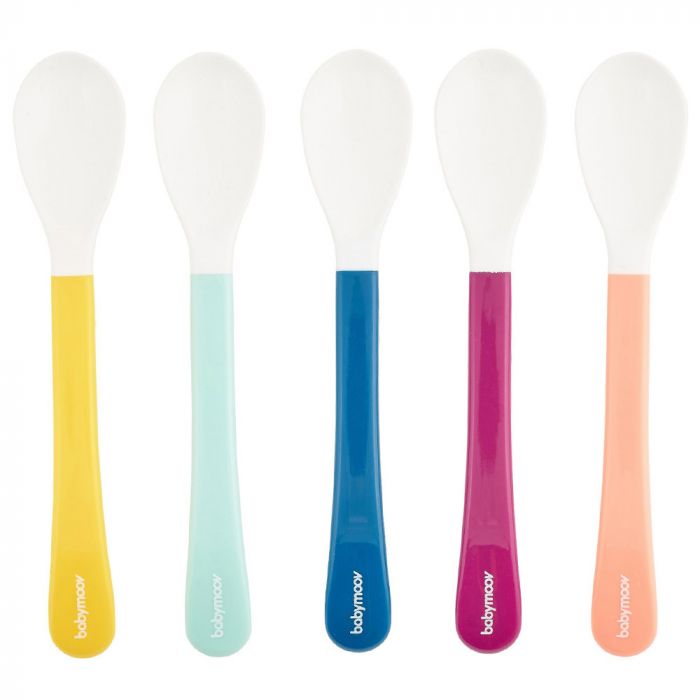 Lot de 5 cuillères bébé 2eme âge Baby Spoon 8m+ de Babymoov