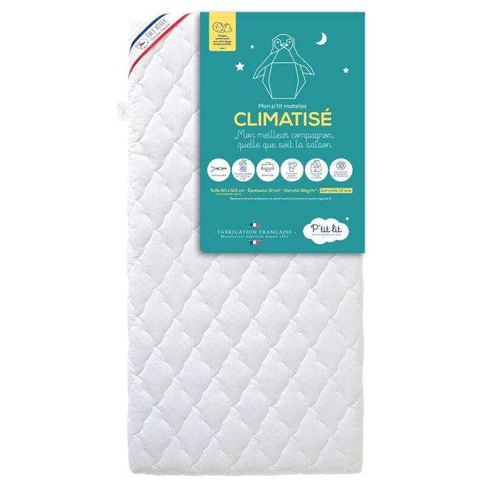 Matelas bébé Climatisé déhoussable 60 x 120cm de P'tit Lit