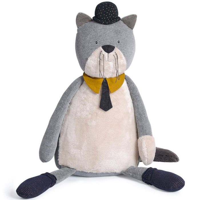 Anneau de dentition Chat gris Moustaches Moulin Roty