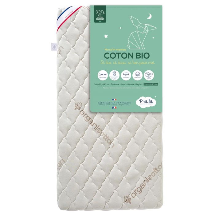 Matelas bébé Coton Bio 70 x 140 cm de P'tit lit