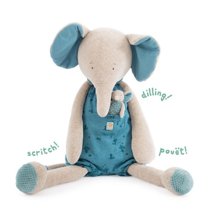 Peluche Bebe Elephant Geant Sous Mon Baobab De Moulin Roty