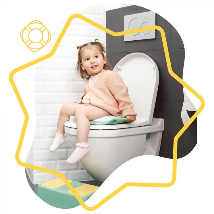 Rameng Réducteur de Toilette,Siège De Toilette Pour Bébé Avec Coussin  Poignée Dossier Réducteur de WC Forme de Grenouille (Rose)