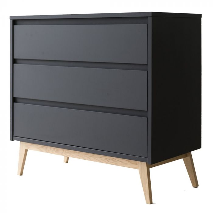 Commode Pure Black avec plan à langer