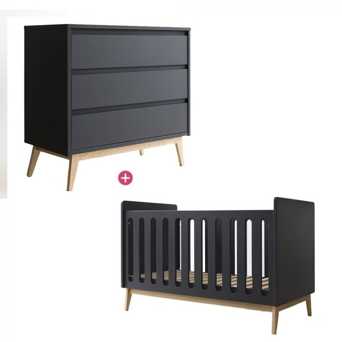 Chambre Pure Black Duo Avec Lit 60 X 1 Cm De Pericles