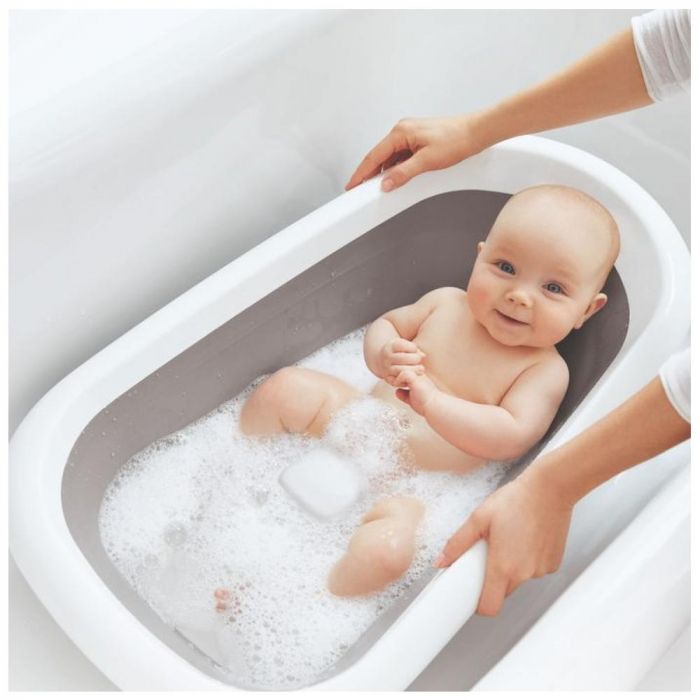Talou baignoire bébé de voyage pliable avec témoin chaleur gris
