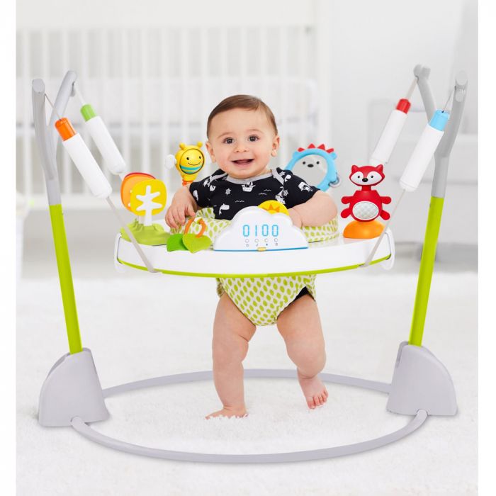 Fold outlet away jumperoo