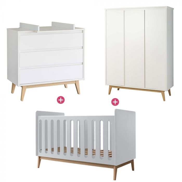 Chambre Pure White Trio Avec Lit Bebe 70 X 140 Cm De Pericles