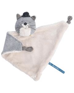 Doudou chat gris clair Fernand - Les Moustaches