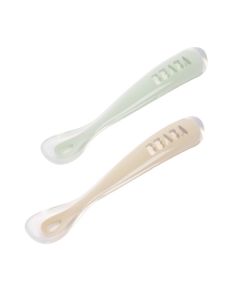 Set de 2 cuillères en silicone 1er âge + boîte de transport