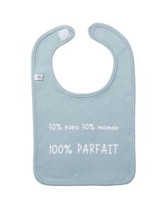 Bavoir à message "50% papa 50% maman"
