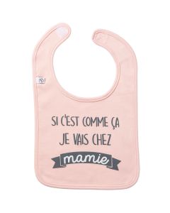 Bavoir à message "Je vais chez mamie"