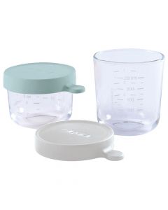 Coffret 2 pots de conservation en verre 150 ml + 250 ml