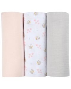 Lot de 3 langes en coton bio 70 x 70 cm