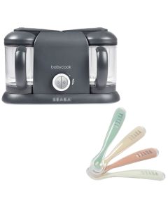 Robot cuiseur XXL Babycook Duo + Lot de 4 cuillères en silicone 1er âge
