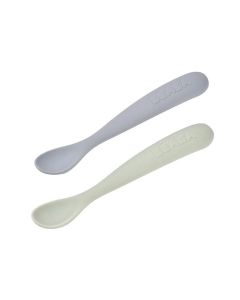 Set de 2 cuillères en silicone (4m+) avec boîte de transport