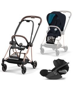 Cybex - PLATINUM - Poussette combinée 3 en 1 PRIAM avec coque-auto Cloud T  i-Size