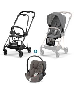 POUSSETTE TRIPLE COMPACTE noire, conforme à la norme européenne EN