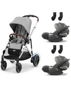 Poussette e-Gazelle S + 2 sièges-auto Cloud T i-Size